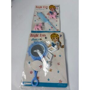 Vintage Bright Eyes Mikephil Hair Dressing & Jewelry Toy Sets Poodle Clips 1960s